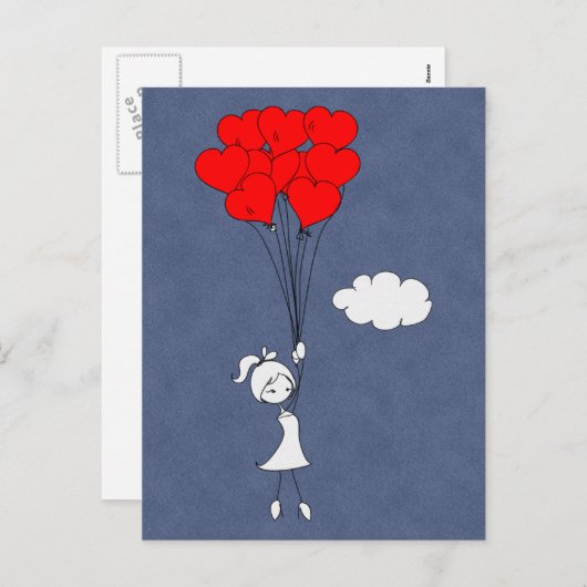 Retro I houdt van u de Harten van de Valentijnsdag Feestdagenkaart (Voorkant / Achterkant)