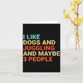 Retro I Like Dogs And Juggling Lover Funny Juggler Kaart (Gele Bloem)