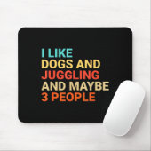 Retro I Like Dogs And Juggling Lover Funny Juggler Muismat (Met muis)