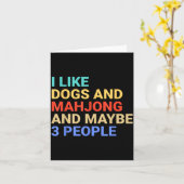Retro I Like Dogs And Mahjong Lover Funny  Kaart (Gele Bloem)