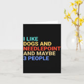 Retro I Like Dogs And Needleint Lover Funny  Kaart (Gele Bloem)