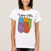 Retro i Love Cats Women's T Shirts (Voorkant)