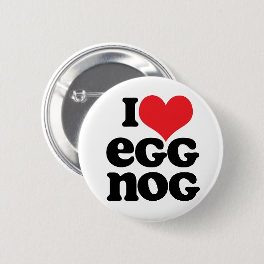 Retro I Love Egg Nog Button (Voorkant /achterkant)