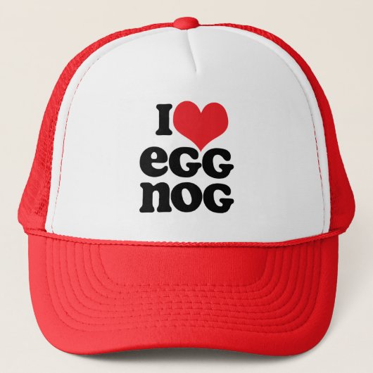 Retro I Love Egg Nog Trucker Hat Pet (Voorkant)