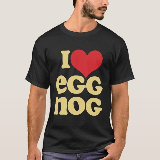 Retro I Love Eggnog Basic Dark T-shirt (Voorkant)
