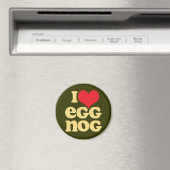 Retro I Love Eggnog Magnet (Insitu (Vaatwasser))
