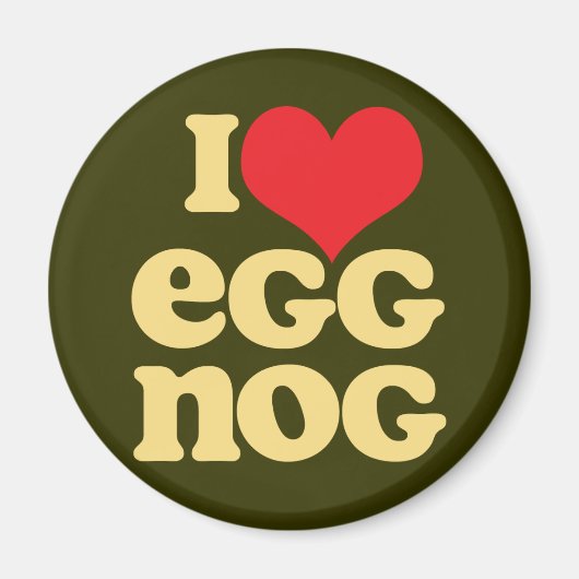 Retro I Love Eggnog Magnet (Voorkant)