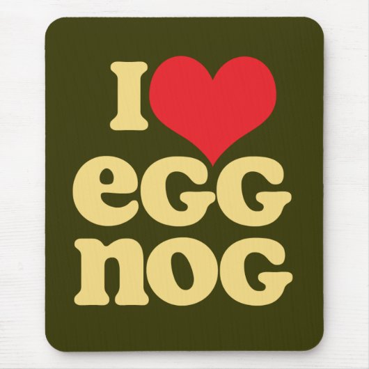 Retro I Love Eggnog Mousepad Green Muismat (Voorkant)