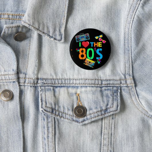 Retro I Love | Eighties Ronde Button 5,7 Cm (In situ)