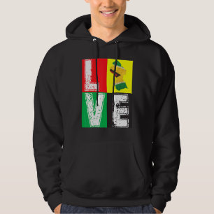  RETRO I LOVE GUYANA VLAG KAART VOOR GUYANESE HOODIE