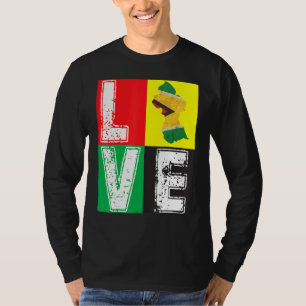 RETRO I LOVE GUYANA VLAG KAART VOOR GUYANESE T-SHIRT
