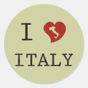 Retro I Love Italy Ronde Sticker