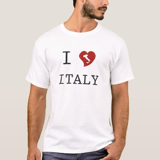 Retro I Love Italy T-shirt (Voorkant)