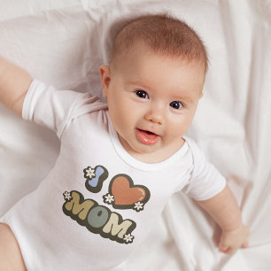 Retro I Love Mama Flower Power Romper