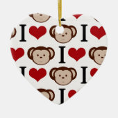 Retro I Love Monkeys Keramisch Ornament (Voorkant)