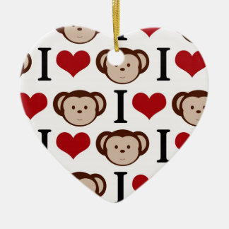 Retro I Love Monkeys Keramisch Ornament