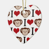 Retro I Love Monkeys Keramisch Ornament (Links)