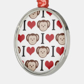 Retro I Love Monkeys Metalen Ornament (Links)