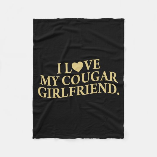 Retro I Love My Cougar-girlfriend Funny Boyfriend  Fleece Deken (Voorkant)