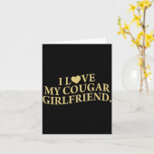 Retro I Love My Cougar-girlfriend Funny Boyfriend  Kaart (Gele Bloem)