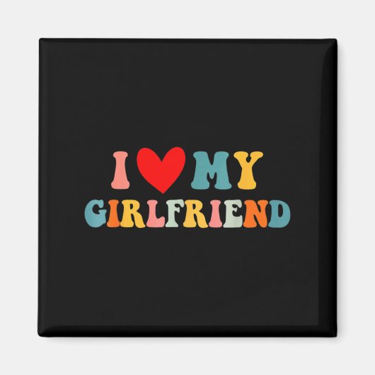 Retro I Love My Girlfriend I Heart My Girlfriend V Magneet (Voorkant)