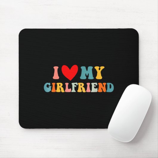 Retro I Love My Girlfriend I Heart My Girlfriend V Muismat (Met muis)