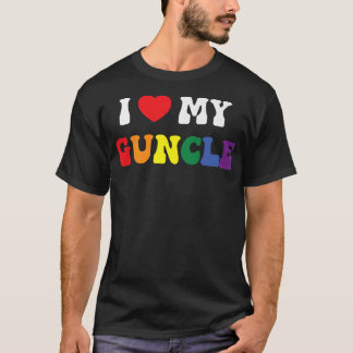 Retro I Love My Guncle Rainbow Gay Flag LGBT Pride T-shirt