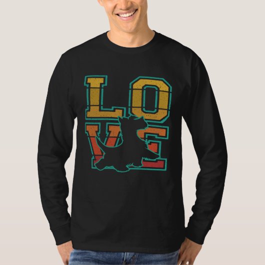 Retro I Love My Scottish Terrier Dog  Theme T-shirt (Voorkant)