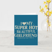 Retro I Love My Super Hot Beautiful Girlfriend Val Kaart (Gele Bloem)
