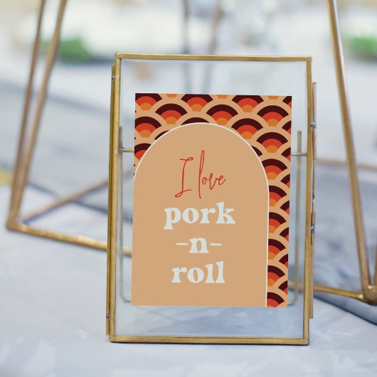 Retro I Love Pork-N-Roll Trouwbord Poster