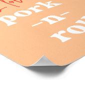 Retro I Love Pork-N-Roll Trouwbord Poster (Hoek)