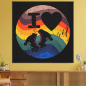 Retro I love Roller Skered look Canvas Afdruk (Insitu (Woonkamer))