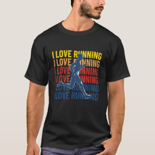 Retro I Love Runing Women Mannen Marathon Jogging T-shirt