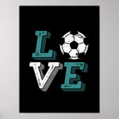  Retro I Love Soccer Player Coach Sport Fan Poster (Voorkant)