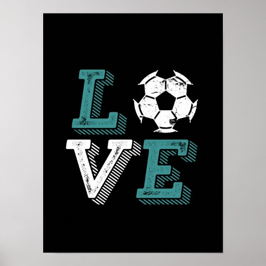  Retro I Love Soccer Player Coach Sport Fan Poster (Voorkant)