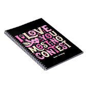 Retro I Love You Most No Contest Pink Cream  Notitieboek (Rechterzijde)