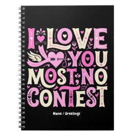 Retro I Love You Most No Contest Roze Crème  Notitieboek