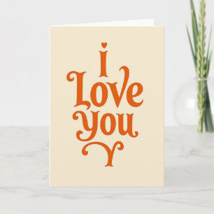 Retro I Love You Wenskaart Kaart