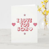 Retro I Love You Zoon Kaart (Gele Bloem)
