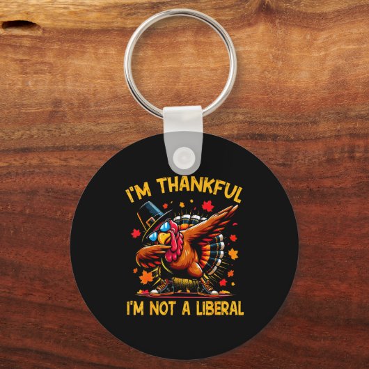 Retro I’m Thankful I’m Not A Liberal Funny Thanksg Sleutelhanger (Voorkant)