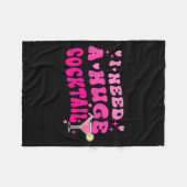 Retro I Need A Huge Tail Funny Party Drinking Gift Fleece Deken (Voorkant (Horizontaal))