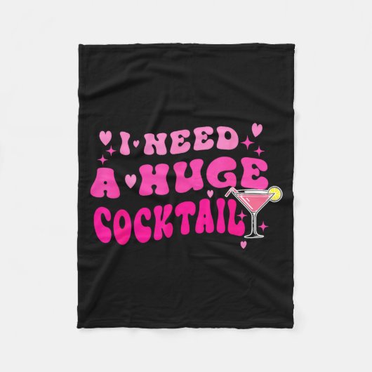 Retro I Need A Huge Tail Funny Party Drinking Gift Fleece Deken (Voorkant)