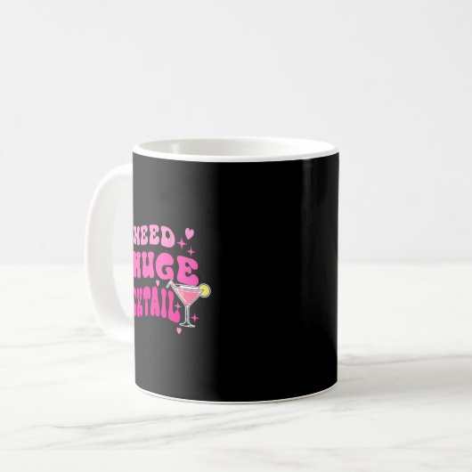 Retro I Need A Huge Tail Funny Party Drinking Gift Koffiemok (Voorkant links)