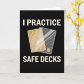 Retro I Practice Safe Decks Construction Trade Kaart (Gele Bloem)