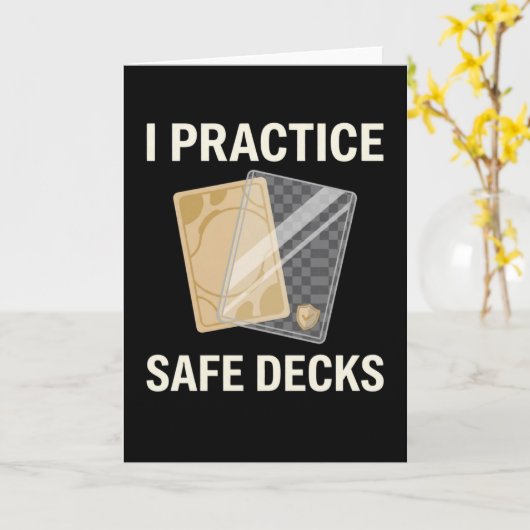 Retro I Practice Safe Decks Construction Trade Kaart (Gele Bloem)