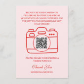 Retro I Spy Valentine Wedding Photo Game Informatiekaartje (Achterkant)