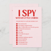 Retro I Spy Valentine Wedding Photo Game Informatiekaartje (Voorkant / Achterkant)