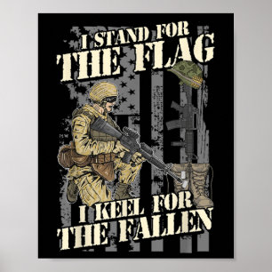 Retro I staat voor The Flag Kneel for the Fallen M Poster