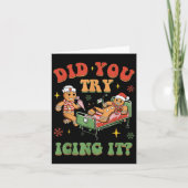 Retro IC-verpleegster Kerst gingerbread heb je het Kaart (Voorkant)