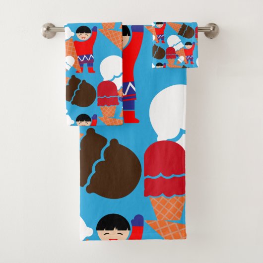 Retro Ice Cream Art Bad Handdoek (Insitu)